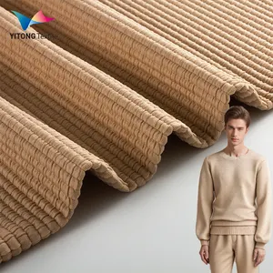 Tela de poliéster ecológica, tela deportiva de Jacquard doble, 94% poliéster, 6% tela de Spandex para Sudadera con capucha