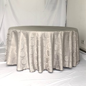 Classic Wedding Tablecloth 132 Inch 120 Inch Round Silver <strong>Table</strong> <strong>Cloth</strong> for Wedding Party Banquet Events Restaurant - Product Image 5