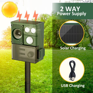 Nuevo repelente de animales solar ultrasónico inteligente X-Pest alimentado con fuertes luces intermitentes PIR repeler perros gatos ratas - Product Image 5