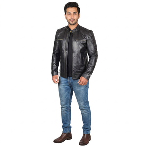 Finer Threads <b>Men's</b> Vintage Hooded Varsity <b>Jacket</b> Breathable Stand Collar Zipper Closure Nylon/Cotton Shell Autumn Fashion - Product Image 1
