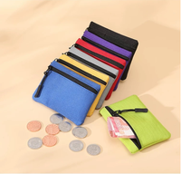 MOQ 100 Kustomisasi Resleting Kain Oxford Tahan Air Dompet Koin Ultra-ringan Tempat Kartu Tempat Kunci Tas Mini Portabel Unisex