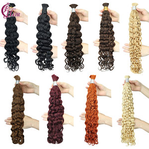 FH 12A İtalyan kıvırcık bohemian örgüler insan saçı toplu hiçbir atkı bakire hint saç satıcıları jet siyah 100g örgü insan saçı - Product Image 6