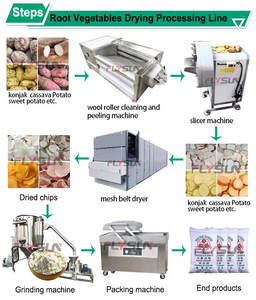 Flysun Industrial Automatic PLC Gear Mesh Belt Drying Machine for Carrots Cassava White Radish-304 Stainless Steel High - Product Image 6