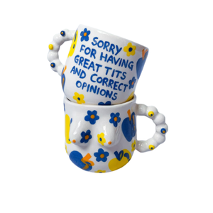 Tazza in ceramica fatta a mano e dipinta a mano con mele in ceramica Post moderne Boobies <span class=keywords><strong>caffè</strong></span> e tazze da tè <span class=keywords><strong>estetica</strong></span> regalo di inaugurazione <span class=keywords><strong>della</strong></span> casa - Product Image 6
