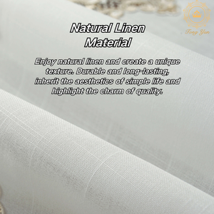 Venta al por mayor de moda impermeable rectángulo bordado mantel de lino blanco para el hogar - Product Image 5