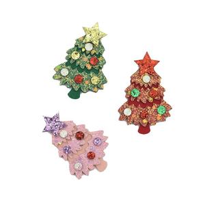 Nuevo Pasador para el Cabello con Diseño de Árbol de Navidad, Decoración Navideña Brillante, Pasador con Estrellas de Lentejuelas para Niñas, Accesorios para el Cabello - Product Image 1