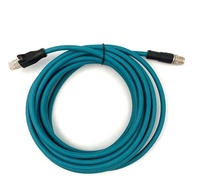 Connecteur personnalisé pour codage X M12, 8 broches RJ45 avec bouclier Cat 6A SFTP 26awg, câble droit en PVC, 1M de long