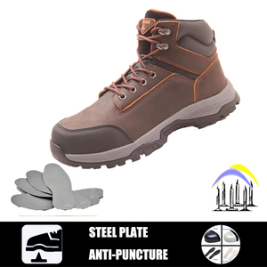 Chaussures de sécurité en cuir de vache Crazyhorse antidérapantes, anti-perforation, à embout en acier, imperméables, tendance, <span class=keywords><strong>Saian</strong></span> SA-8060, vente chaude - Product Image 1