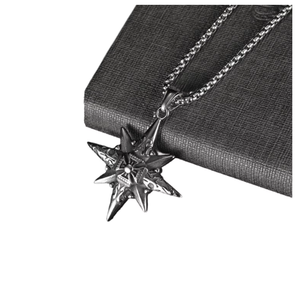 Collar con Colgante Hexagrama de Acero Inoxidable para Hombre, Estilo Hip Hop, Vintage, Gótico, Amuleto de la Suerte, Cadena de Caja, Accesorio de Moda, Venta al por Mayor - Product Image 3