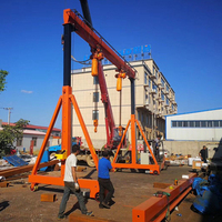 Grue portique mobile manuelle mini 5 tonnes à hauteur réglable avec moteur et boîte de vitesses, marque APAX CRANE