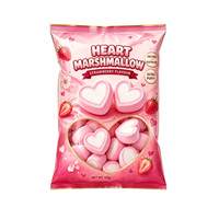 BESTAR Guimauve en forme de cœur rose et blanche, design bicolore, ultra moelleuse, sans gras, bonbon romantique pour la Saint-Valentin