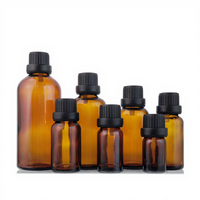 Botol Minyak Esensial Posee Beauty EO-S76 Coklat Transparan Amber dengan Pipet (10ml 5ml) Botol Kaca Mini Tutup Hitam Besar untuk Kegunaan Kosmetik
