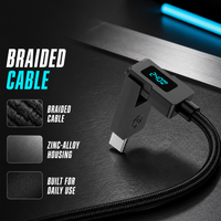 Kabel Data Pengisian Daya 4 in 1 240W dengan Layar Daya Pintar, Lampu RGB Berpendar, dan Kabel Nilon Terjalin