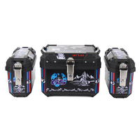 Coffre de haute qualité 45L avec 2 boîtes latérales de 20L*2 ou 28L*2 Sac de selle de moto Boîte à bagages en plastique PP noir pour réservoir de moto BWS