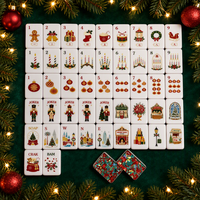 Coffret Cadeau Complet de Mahjong de Luxe pour les Fêtes - Tuiles de Mahjong Américain en Acrylique Stratifié Effet Confettis avec Boîte Cadeau OEM ODM