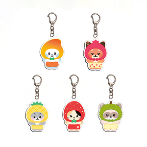 Spot Wholesale Q Cartoon Fruit Series Double-Sided Fun UV Printing PVC Acrylic Key Chain Souvenir - Product Image 2
