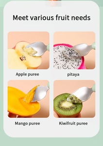 Cuchara de barro para raspar frutas de bebé, cuchara de acero inoxidable suave para alimentación, cuchara de fruta fácil de <span class=keywords><strong>comer</strong></span> para bebé, suministros para madre y bebé - Product Image 5