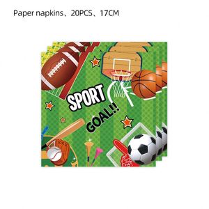 Decoración de Cumpleaños con Temática Deportiva, Artículos para Fiestas, Juego Desechable de Pelotas, Decoración para Exteriores, Vajilla de Papel - Product Image 5