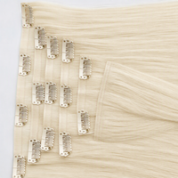 Extensions de cheveux humains vierges russes épaisses 100% invisibles Remy à clipser Prêtes à être expédiées Couleur balayage 14 pouces 24 pouces disponibles