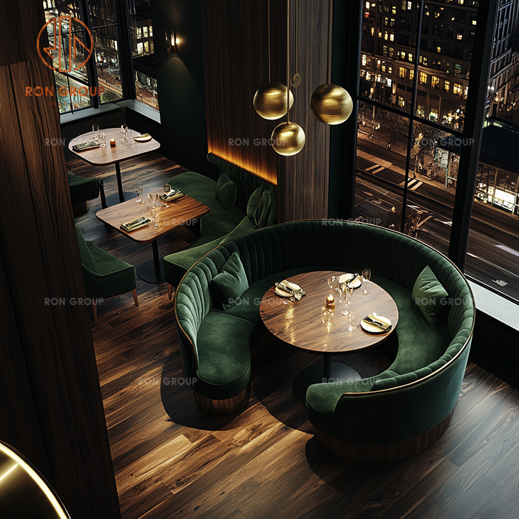 Half Round Restaurant Sofa Modern Custom Seating