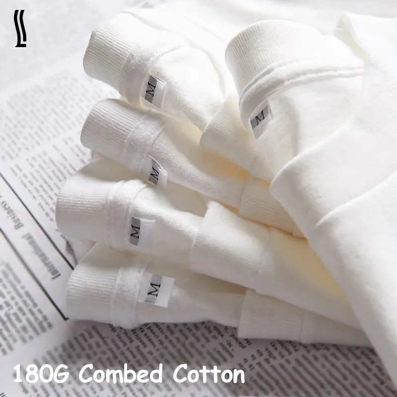 custom short sleeve 180g 100% cotton plain white blank plus size men's t shirt size s m l xl xxl xxxl