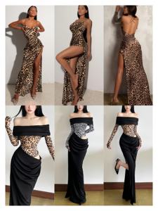 Vestido de cóctel de gama alta Vintage para mujer sexy de <span class=keywords><strong>segunda</strong></span> <span class=keywords><strong>mano</strong></span> a bajo precio, nuevo estilo, mixto y combinado, gran oferta - Product Image 4