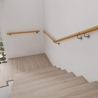 Buchenholz-Handlauf für Innen- und Außenbereich, Versandfertig, Wandmontage-Treppengeländer