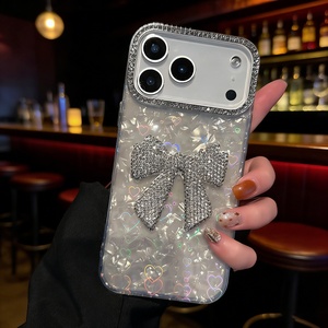 Funda de Lujo para Teléfono Celular con Diseño de Lazo de Diamantes 3D para iPhone 17 16 15 14 13 12 Pro Max, Carcasa con Patrón de Corazón Brillante, Protección <span class=keywords><strong>IMD</strong></span> a Prueba de Golpes - Product Image 4