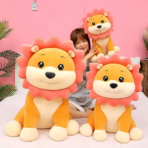 YWMX mainan boneka kartun 25CM boneka lembut singa lucu anak-anak bantal duduk gaya hadiah ulang tahun anak-anak mainan lembut grosir