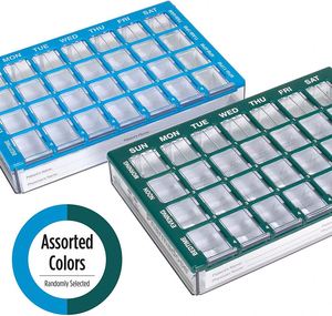 Pill Box <b>7</b> Days Medicine <b>Tablets</b> Holder Dispenser Pills Organizer 28 Compartments Plastic Pill Box - Product Image 3