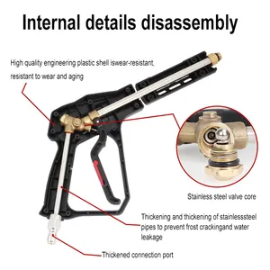Adjustable Nozzles Power Washer Jet Black High Pressure Washer Water Spray Gun Water Spray Gun