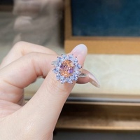 Bague de doigt en argent 925 avec grande pierre colorée personnalisée, bijoux fins, rubis vintage, délicate, luxueuse, pour femmes, anneaux en zircone cubique