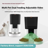 Distributeur de nourriture intelligent pour animaux de compagnie avec 110 compartiments °   Caméra réglable, double bol en acier inoxydable, grande capacité de 6 L pour les foyers multi-animaux (chats et chiens)
