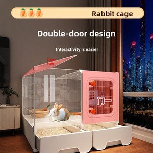 Cage à lapin transparente moderne et durable <span class=keywords><strong>pour</strong></span> l'intérieur, toutes saisons, <span class=keywords><strong>avec</strong></span> bac à litière intégré et <span class=keywords><strong>tiroir</strong></span> à déchets facile à nettoyer - Product Image 6