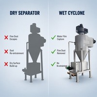 Séparateur cyclonique industriel à haute efficacité pour l'élimination de la poussière, contrôle de la pollution atmosphérique, collecteur de poussière cyclonique double en acier inoxydable