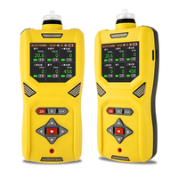 Détecteur de gaz portable 6-en-1 à aspiration par pompe (éthylène/méthane/O2/H2/CO/CO2) avec triple alarme (son, lumière, vibration)