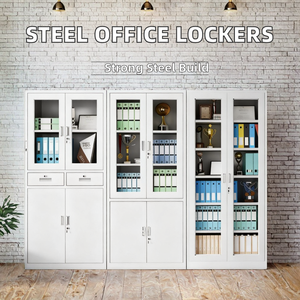 Modernos Armarios Metálicos de Oficina de 5 Niveles con Doble Puerta, Ajustables y con Cerradura, con Llave - Ideales para Escuelas, Gimnasios y Apartamentos - Product Image 2