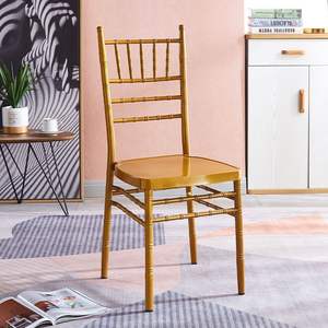 Lujo boda fiesta evento recepción al aire libre Chiavari <span class=keywords><strong>sillas</strong></span> oro Metal marco banquete apilable Hotel silla - Product Image 1