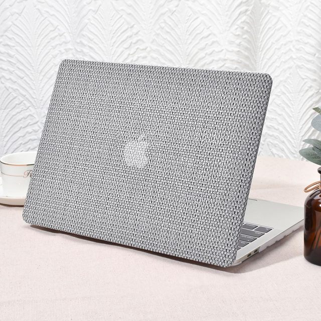 Woven Fabric PU Leather Hard Shell Snap on Cover Case for MacBook Pro 14 2021 2023 A2442 A277 M3 A2918 A2992