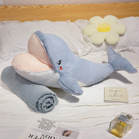 Couverture en peluche 2-en-1 en forme de bouche de requin, douce et pratique, de bonne qualité, très populaire, jouet en peluche requin personnalisé pour cadeaux