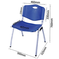 Chaise d'école en acier et plastique avec tablette d'écriture, chaise de formation en classe avec accoudoir tablette – Vente en gros usine