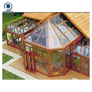 Prima High-end Skylight Aluminum Greenhouse Telescopic Low Line Pool Customized Enclosure/Sunroom
