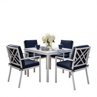 Meubles de jardin, table et chaises de jardin pour villa, ensemble de salle à manger extérieure en teck de luxe, table extérieure pour hôtel, ensemble de salle à manger extérieure pour hôtel