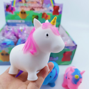 Balle anti-stress licorne en caoutchouc souple TPR à pétrir, jouet musical licorne cheval en pâte à modeler pour soulager le stress - Product Image 4