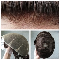 Offres Spéciales toupet de cheveux indiens de haute qualité doux et confortable morceau de cheveux en dentelle indétectable pour hommes