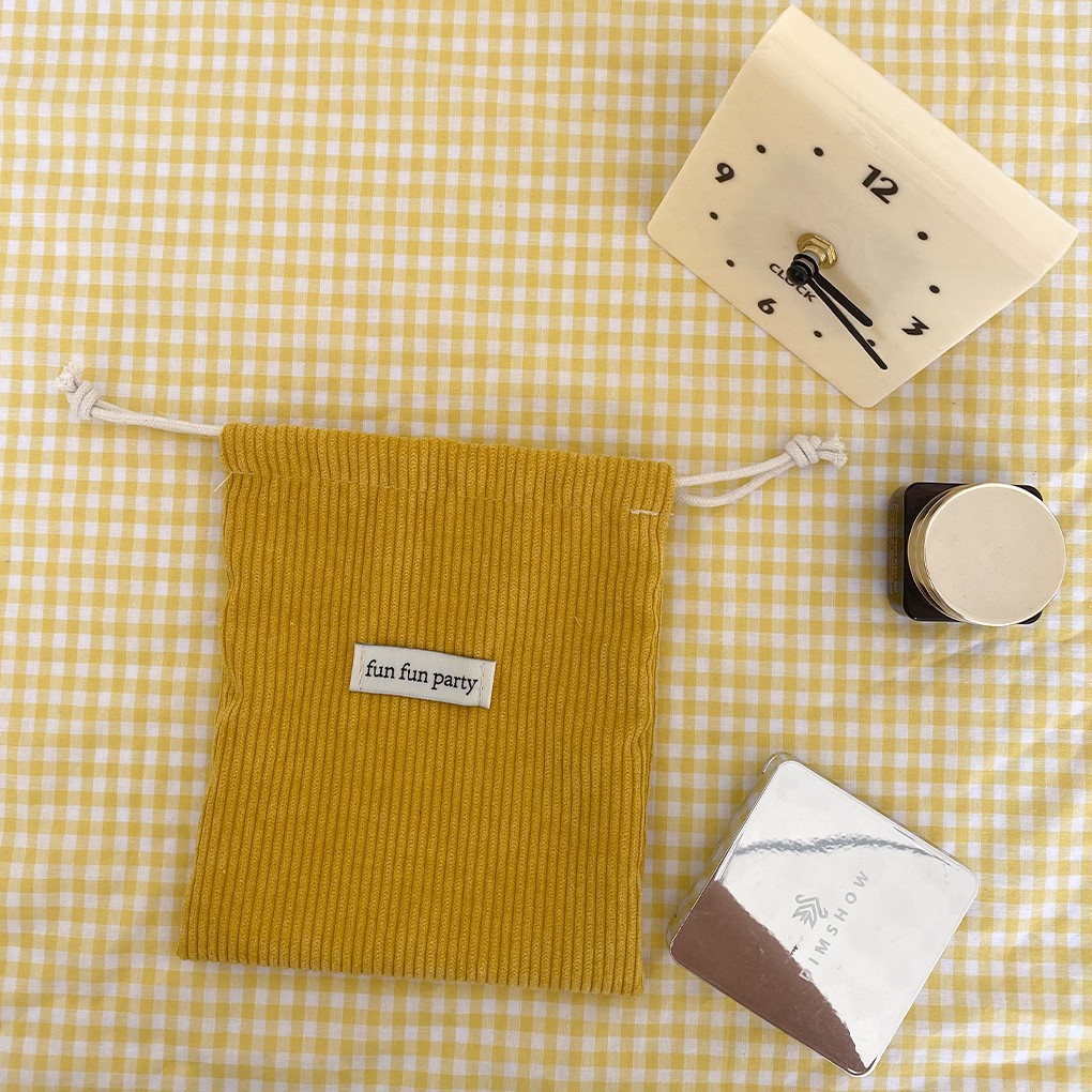 Sac à cordon-velours côtelé jaune gingembre