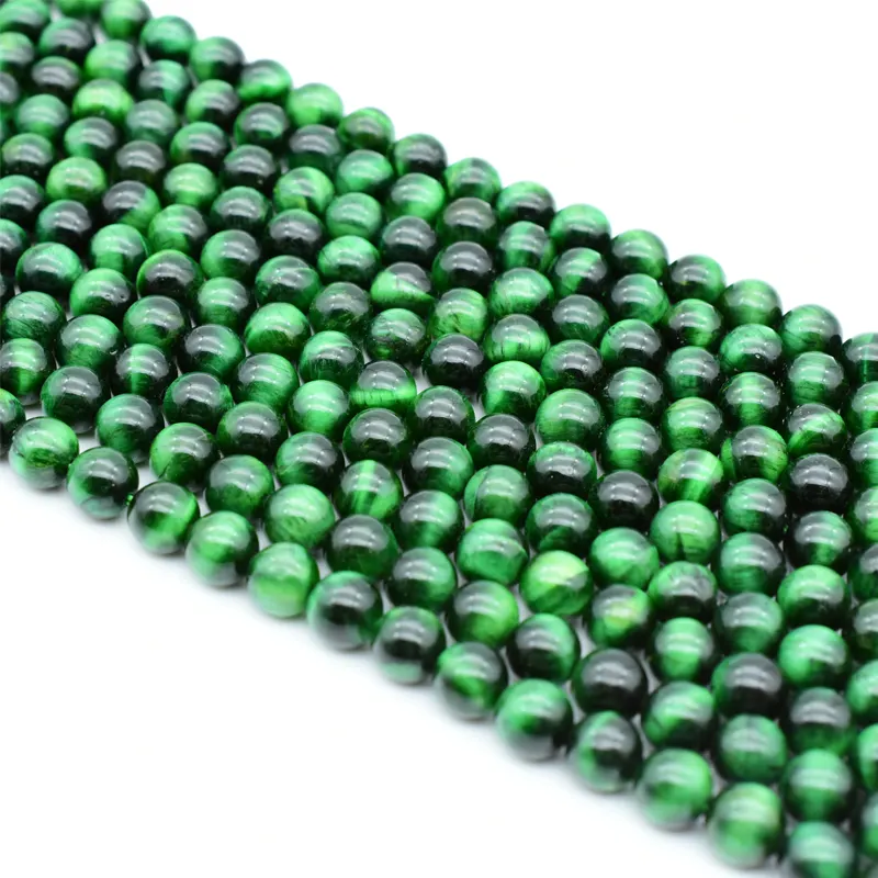 Trade Insurance 6ミリメートル/8ミリメートル/10ミリメートル/12ミリメートルNatural Green Tiger Eye Loose Beads