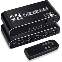 Conmutador HDMI V2.0 4X1 3D 4K*2K 60Hz 4K 60Hz 4x1 HDMI2.0b Selector Compatible con HDCP 2.2 con Control Remoto Conmutación Automática