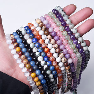 Bracelets en perles de pierres de guérison variées en vrac à bas <span class=keywords><strong>prix</strong></span>, bracelet en perles de cristal de quartz rose et d'agate, bijoux pour femme - Product Image 2