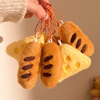 Porte-clés pendentif en peluche Baguette Fromage, cadeau promotionnel, accessoire de sac, rembourrage en coton PP, 10 cm, à partir de 14 ans